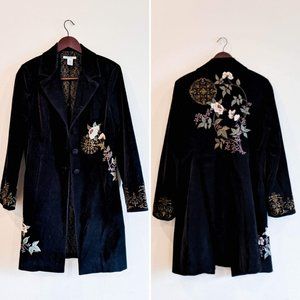 CAbi Antoinette From Paris Embroidered Velvet Coat